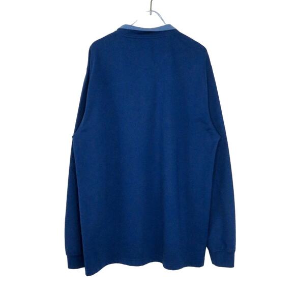 Izod Saltwater Navy Blue Men's Quarter Zip Pullover Sweater Preppy Medium - Picture 3 of 5